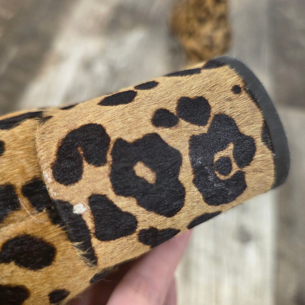 Leopard Calf Hair Ankle Boots Block Heel 90s Y2K Fall Earthies Earth Size 7 1/2 - Picture 6 of 7